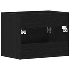 Waschbeckenunterschrank Schwarz Eichen-Optik 60x38,5x46 cm