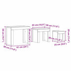 Satztische 3 pcs Schwarz Eichen-Optik Holzwerkstoff