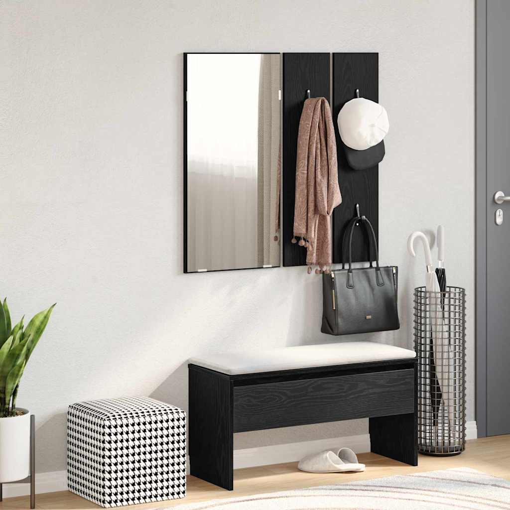Flurmöbel-Set 4 pcs Schwarz Eichen-Optik Holzwerkstoff