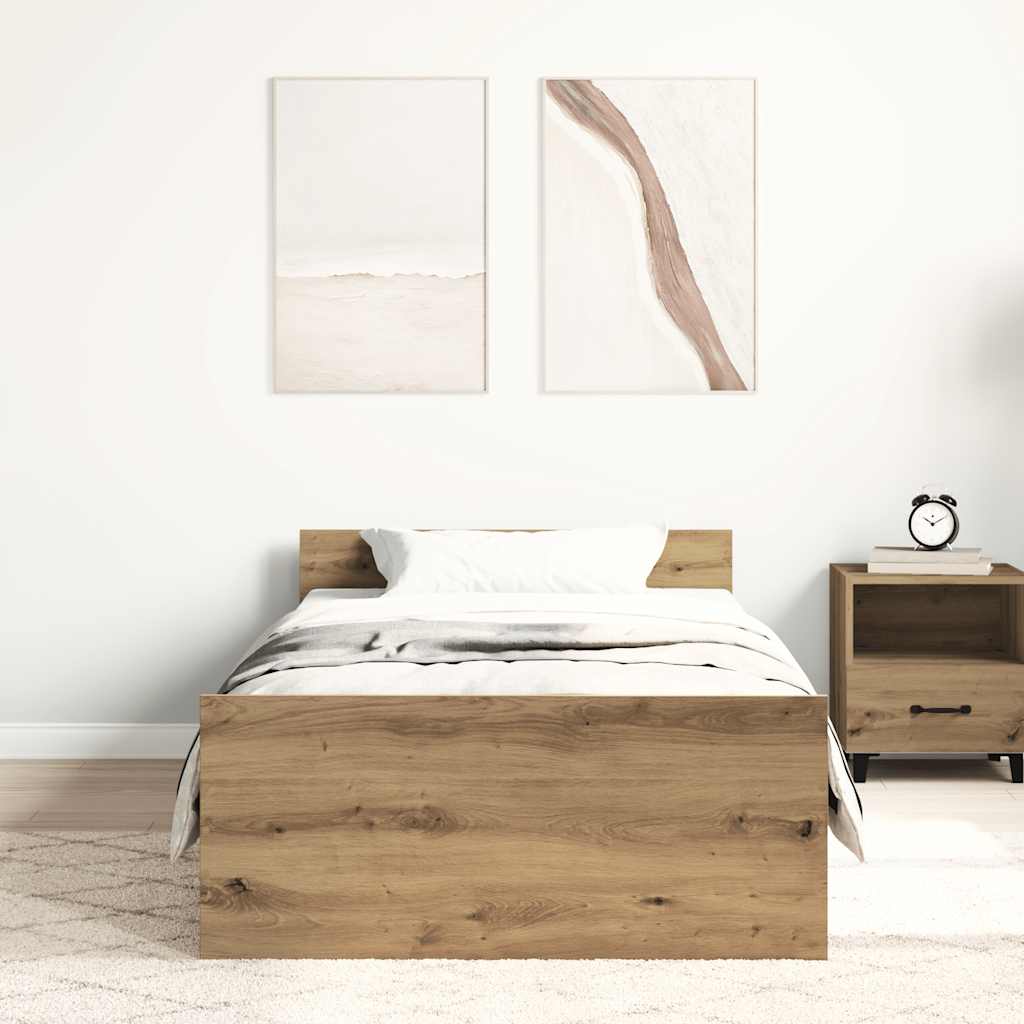 Bettgestell ohne Matratze Artisan-Eiche 75x190 cm Holzwerkstoff