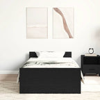 Bettgestell ohne Matratze Schwarz Eichen-Optik 75x190 cm