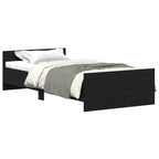 Bettgestell ohne Matratze Schwarz Eichen-Optik 90x200 cm