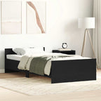 Bettgestell ohne Matratze Schwarz Eichen-Optik 90x200 cm