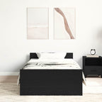 Bettgestell ohne Matratze Schwarz Eichen-Optik 100x200 cm
