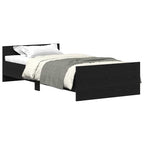Bettgestell ohne Matratze Schwarz Eichen-Optik 90x190 cm