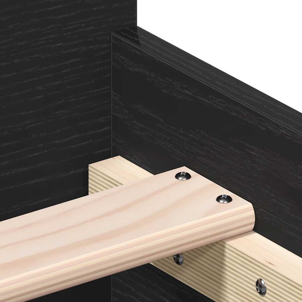Bettgestell ohne Matratze Schwarz Eichen-Optik 90x190 cm
