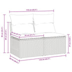 2-tlg. Garten-Sofagarnitur mit Kissen Braun Poly Rattan Akazie