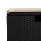 6-tlg. Garten-Sofagarnitur mit Kissen Schwarz Poly Rattan