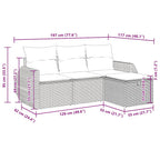 4-tlg. Garten-Sofagarnitur mit Kissen Schwarz Poly Rattan