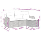 4-tlg. Garten-Sofagarnitur mit Kissen Braun Poly Rattan