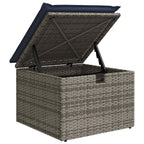 7-tlg. Garten-Sofagarnitur mit Kissen Grau Poly Rattan