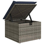 4-tlg. Garten-Sofagarnitur mit Kissen Grau Poly Rattan