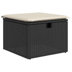 6-tlg. Garten-Sofagarnitur mit Kissen Schwarz Poly Rattan