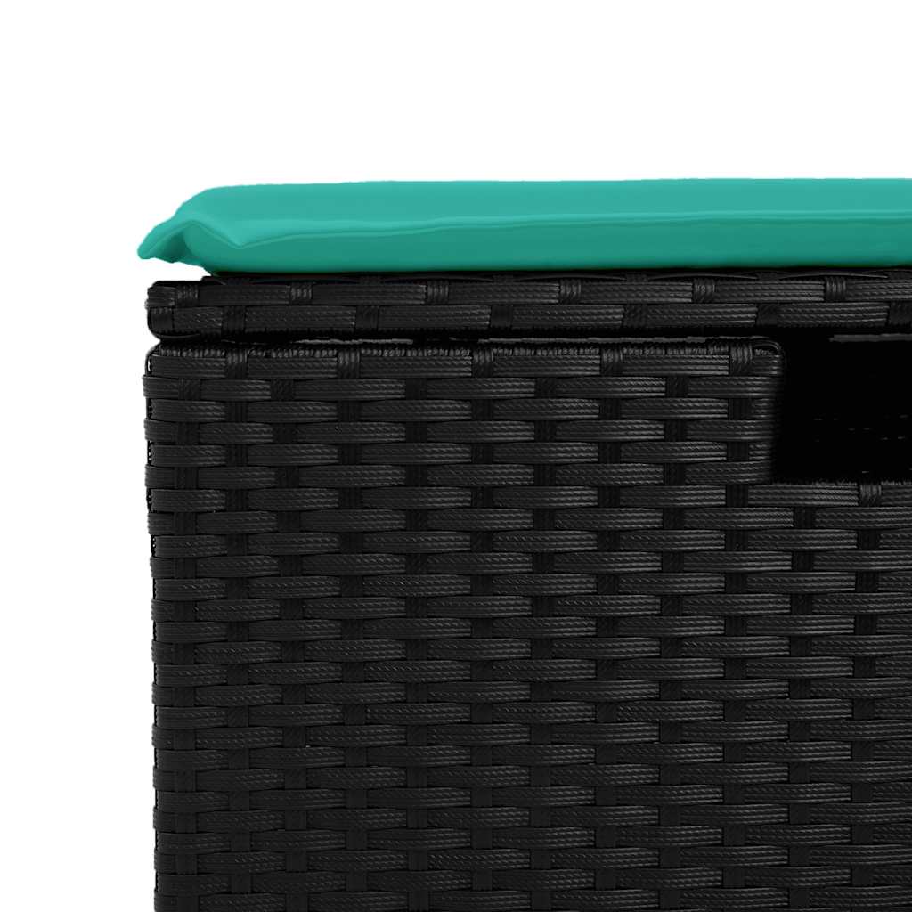 4-tlg. Garten-Sofagarnitur mit Kissen Schwarz Poly Rattan