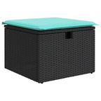 8-tlg. Garten-Sofagarnitur mit Kissen Schwarz Poly Rattan