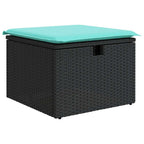 10-tlg. Garten-Sofagarnitur mit Kissen Schwarz Poly Rattan