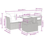 5-tlg. Garten-Sofagarnitur mit Kissen Grau Poly Rattan