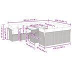 11-tlg. Garten-Sofagarnitur mit Kissen Beige Poly Rattan