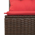 9-tlg. Garten-Sofagarnitur mit Kissen Braun Poly Rattan Akazie
