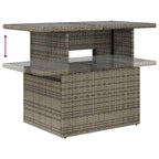 9-tlg. Garten-Sofagarnitur mit Kissen Grau Poly Rattan Akazie