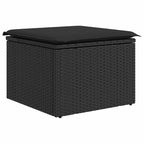 8-tlg. Garten-Sofagarnitur mit Kissen Schwarz Poly Rattan