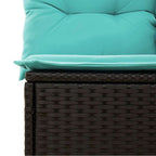 11-tlg. Garten-Sofagarnitur mit Kissen Schwarz Poly Rattan