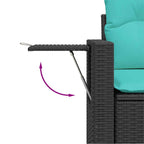 8-tlg. Garten-Sofagarnitur mit Kissen Schwarz Poly Rattan