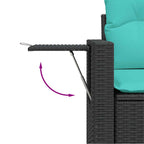 5-tlg. Garten-Sofagarnitur mit Kissen Schwarz Poly Rattan