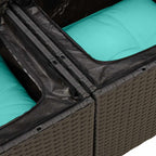 5-tlg. Garten-Sofagarnitur mit Kissen Schwarz Poly Rattan