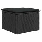 9-tlg. Garten-Sofagarnitur mit Kissen Schwarz Poly Rattan