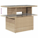 7-tlg. Garten-Sofagarnitur mit Kissen Beige Poly Rattan Akazie