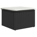 7-tlg. Garten-Sofagarnitur mit Kissen Schwarz Poly Rattan
