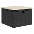6-tlg. Garten-Sofagarnitur mit Kissen Schwarz Poly Rattan