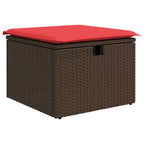 8-tlg. Garten-Sofagarnitur mit Kissen Braun Poly Rattan