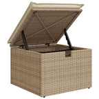 7-tlg. Garten-Sofagarnitur mit Kissen Beige Poly Rattan Akazie
