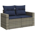 8-tlg. Garten-Sofagarnitur mit Kissen Braun Poly Rattan Akazie