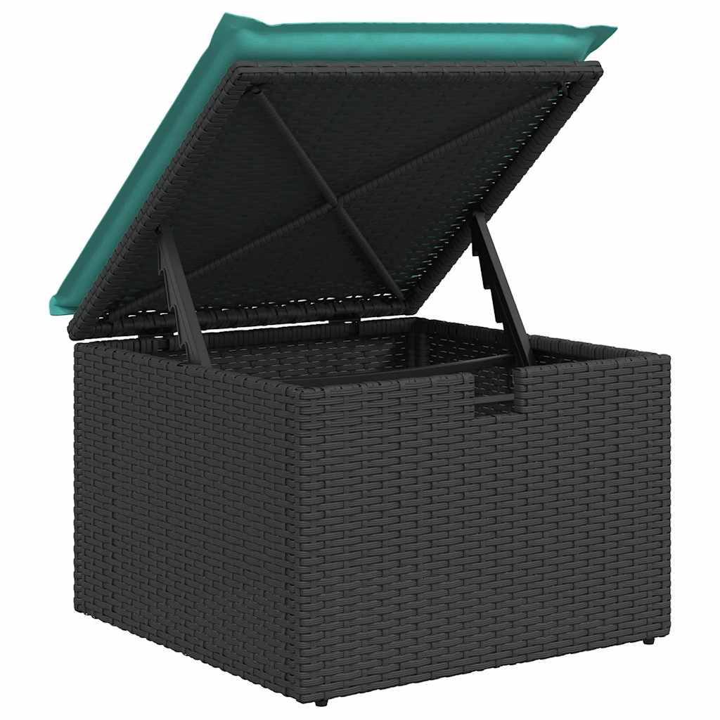 7-tlg. Garten-Sofagarnitur mit Kissen Braun Poly Rattan Akazie