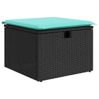 7-tlg. Garten-Sofagarnitur mit Kissen Grau Poly Rattan Akazie