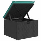 7-tlg. Garten-Sofagarnitur mit Kissen Grau Poly Rattan Akazie