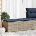 2-tlg. Garten-Sofagarnitur mit Kissen Grau Poly Rattan Akazie