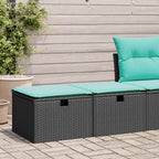 2-tlg. Garten-Sofagarnitur mit Kissen Schwarz Poly Rattan