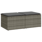 2-tlg. Garten-Sofagarnitur mit Kissen Grau Poly Rattan Akazie