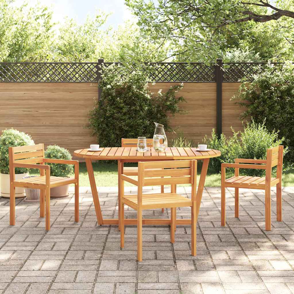 Garten-Esstisch Oval 150x90x75 cm Massivholz Akazie