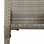 7-tlg. Gartenbar-Set ohne Kissen Grau Poly Rattan Akazie