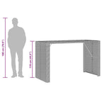 7-tlg. Gartenbar-Set ohne Kissen Grau Poly Rattan Akazie
