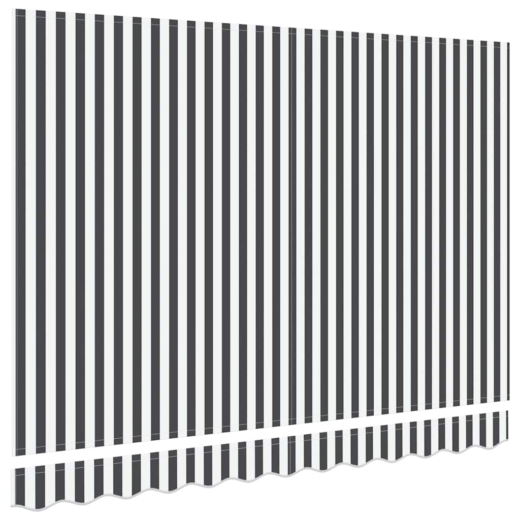 Markisenersatzstoff Anthrazit und Weiß 3,5 x 2 m Polyester