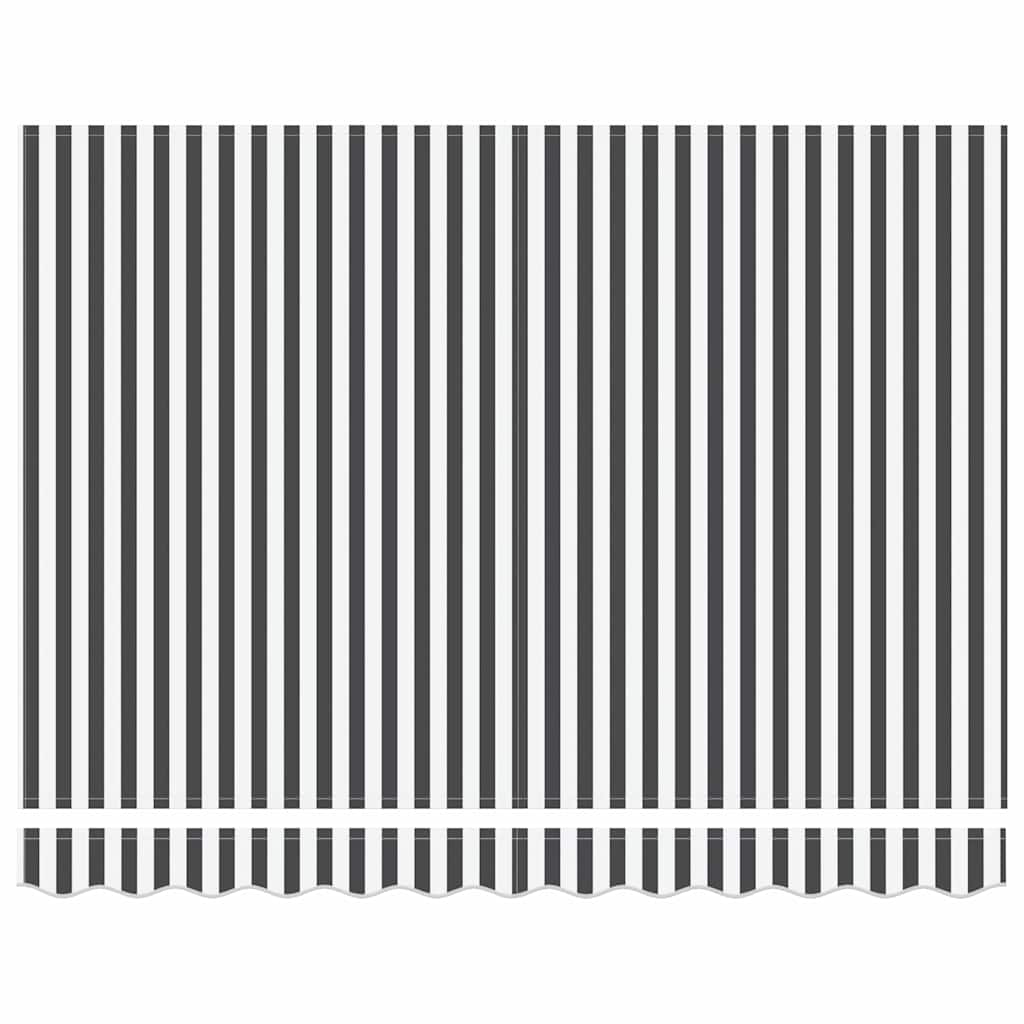 Markisenersatzstoff Anthrazit und Weiß 3,5 x 2 m Polyester