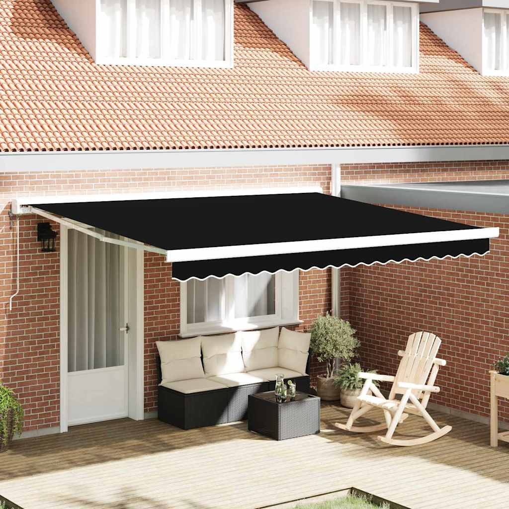 Markisenersatzstoff Schwarz 4 × 3,5 m Polyester