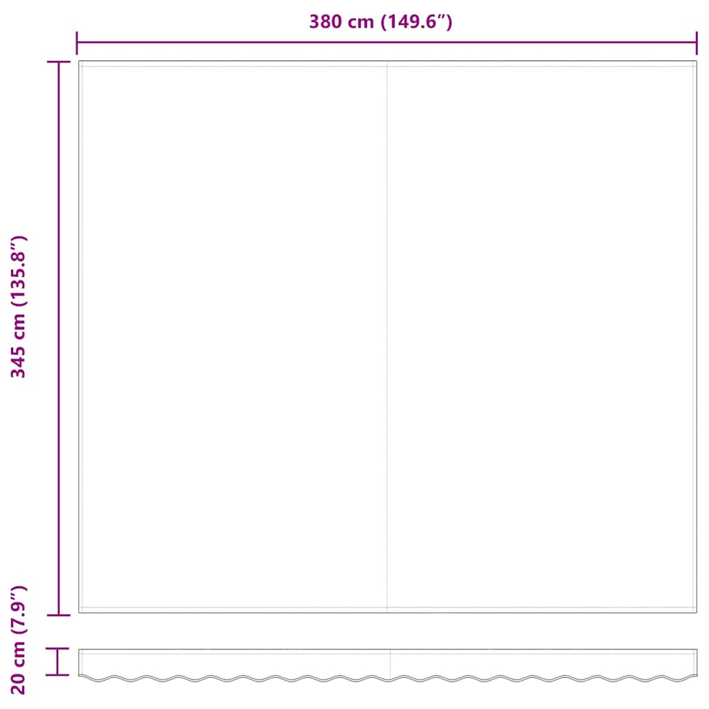 Markisenersatzstoff Schwarz 4 × 3,5 m Polyester
