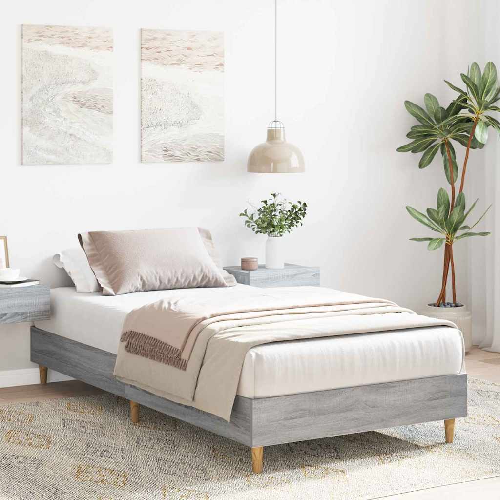 Bettrahmen Graues Sonoma 203 x 93 x 25 cm Holzwerkstoff